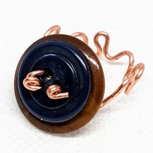 Handcrafted Ring of Vintage Buttons Size 6.5